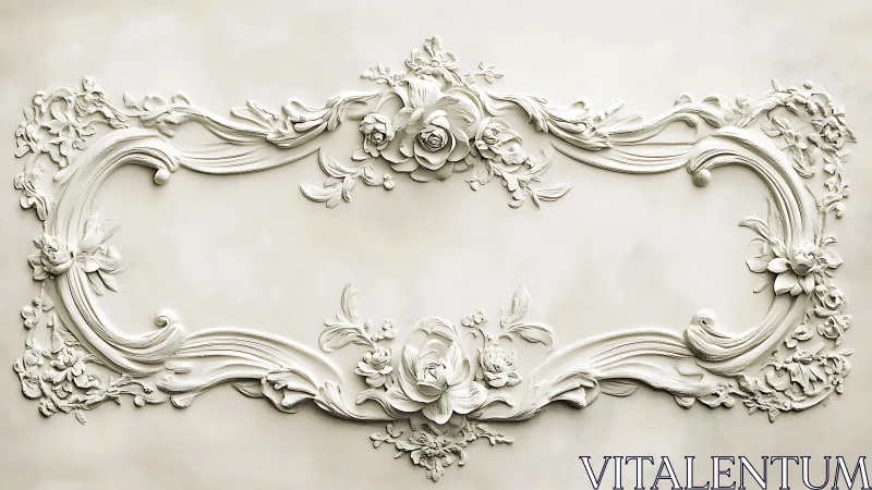Ornate floral plaster frame with central blank interior space.