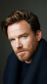 Male subject portrait with short beard and blue eyes.