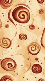Warm swirling spiral pattern creates playful abstract motion