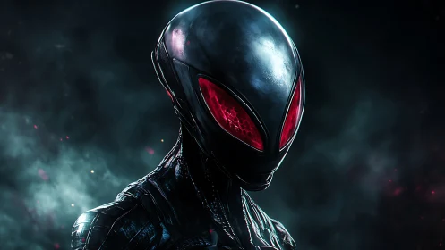 Midnight biomech alien studies starlight through crimson eyes