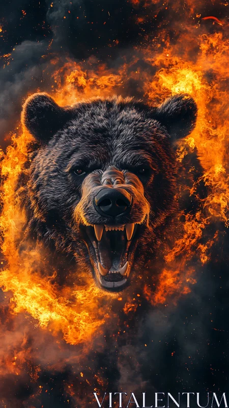 Thermodynamic ursine portrait with combustive halo field.