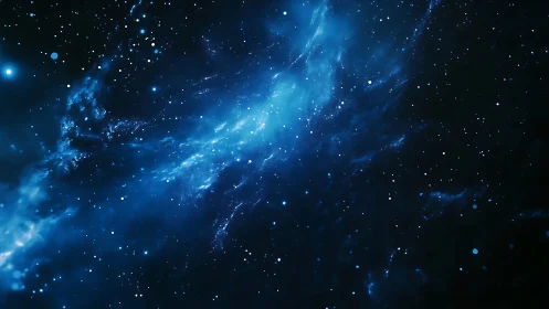Starlit nebula river drifts softly through midnight space