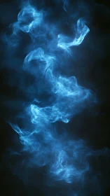 Vertical column of diffuse blue light wisps on black field.