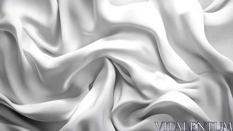 White textile surface shows complex folds and distributed light