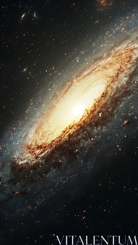 Star-drenched spiral galaxy swirling in molten starlight.
