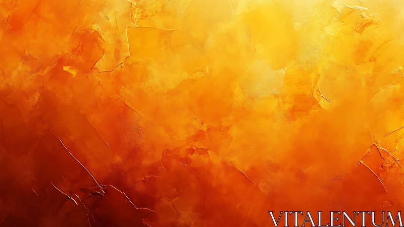 Radiant orange impasto gradient captures molten atmospheric glow