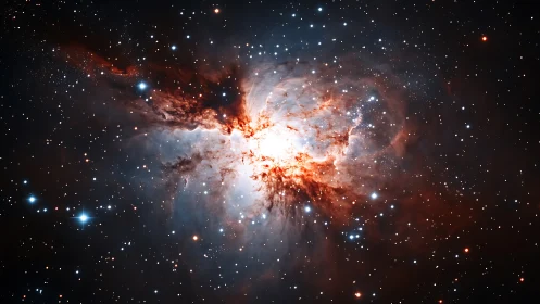 High-resolution emission nebula core with dense stellar field.