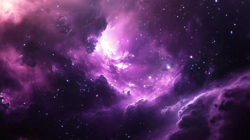 Velvet starlit nebula swirling through a cosmic night.
