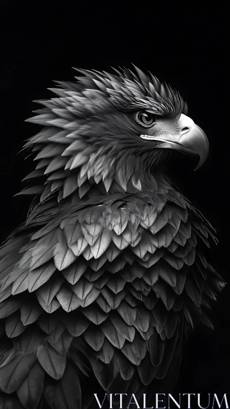 Majestic eagle portrait in dramatic monochrome detail.