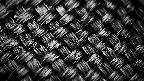 Interwoven dark fibers create bold geometric basket texture.