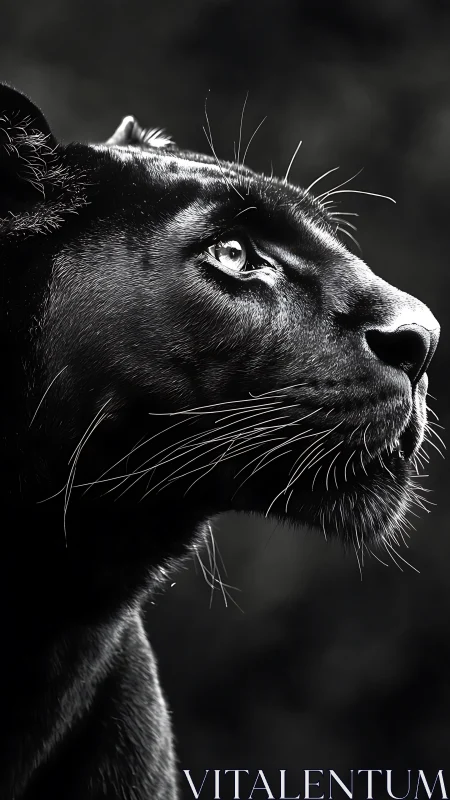 Black and White Feline Portrait Study.