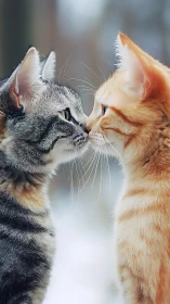 Two Adorable Cats Share a Sweet Nose-to-Nose Moment