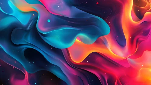 Gradient fluid dynamics form luminous neon spectral wavefields