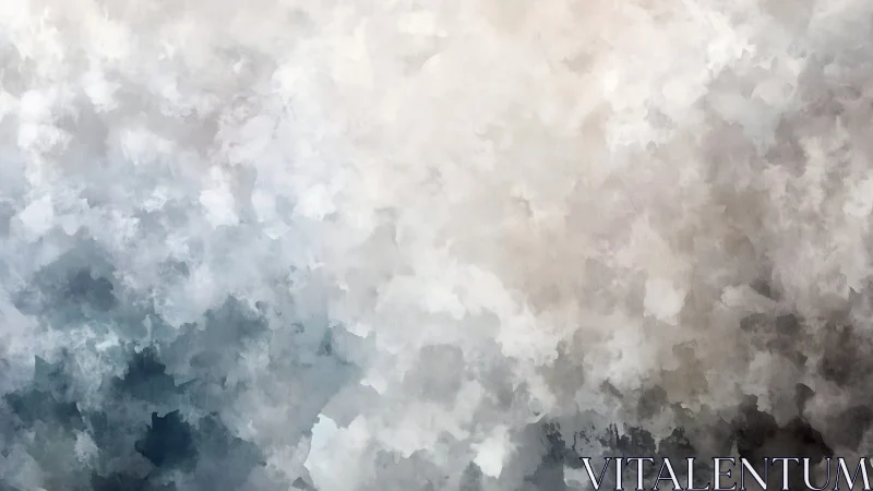 Soft clouded gradient merges cool greys and warm cream.