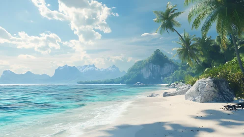 Tropical Paradise Beach With Turquoise Waters.