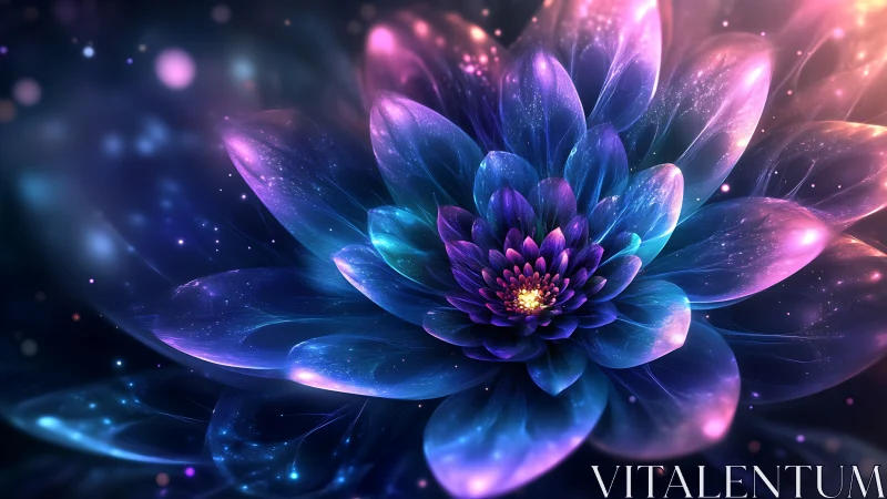 Starlit nebula blossom unfolding in luminous cosmic petals.