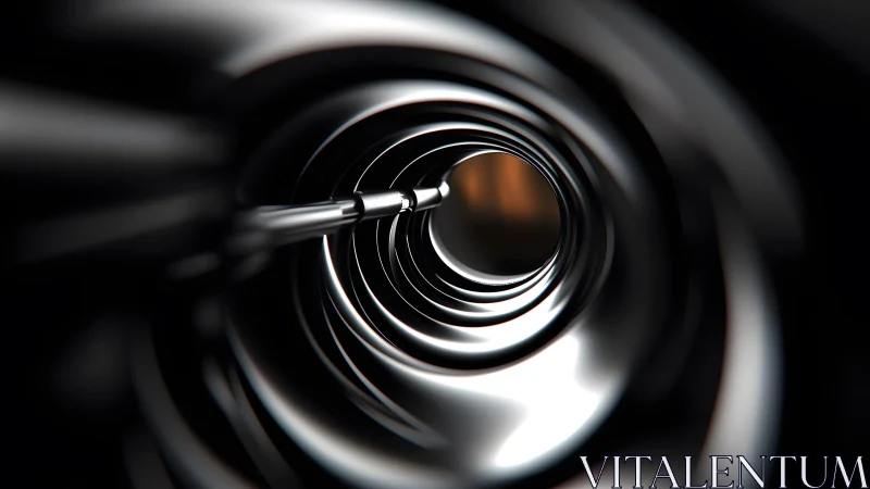Shiny Metallic Tunnel Close-Up with Abstract Industrial Style.
