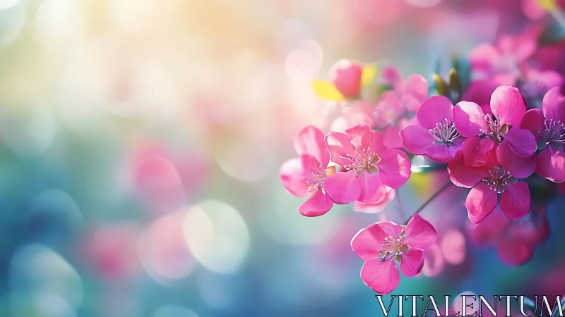Pink Flowers with Shallow Depth of Field.