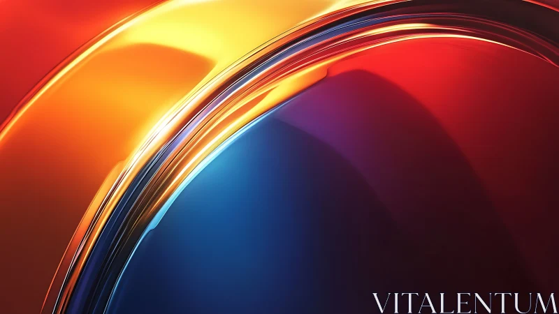 Vivid curved light bands in red, orange, and deep blue.