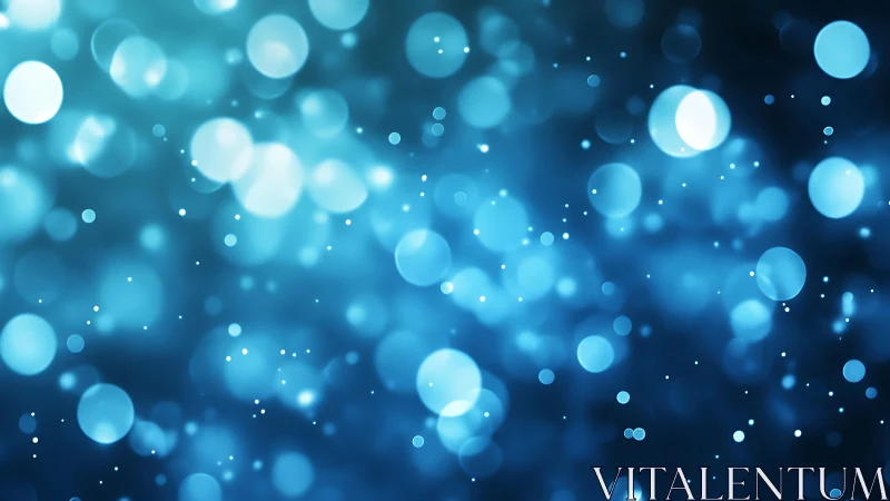 Blue bokeh abstract background with glowing light circles.