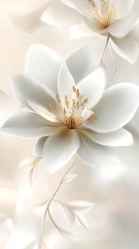 Serene White Flowers With Golden Centers Blooming Gracefully