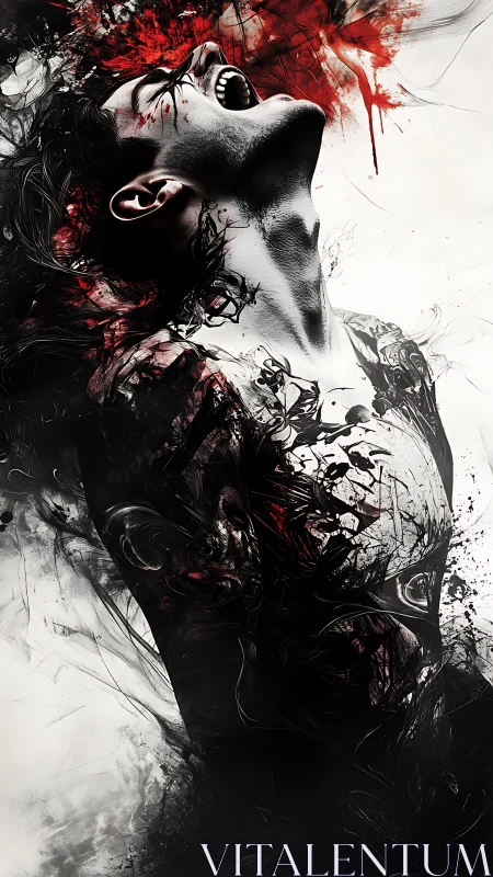 Explosive chromatic catharsis in hybrid digital portrait anatomy.