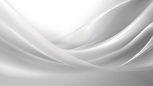 Elegant flowing white abstract waves on minimalist background.