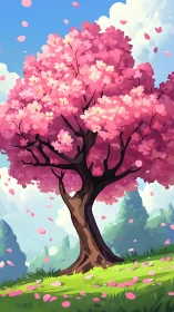 Chromatic sakura canopy under dynamic atmospheric gradients.
