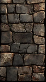 Rough stone brick wall texture with worn surfaces.