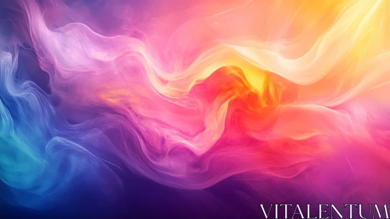 Soft swirling rainbow nebula of light and drifting color.