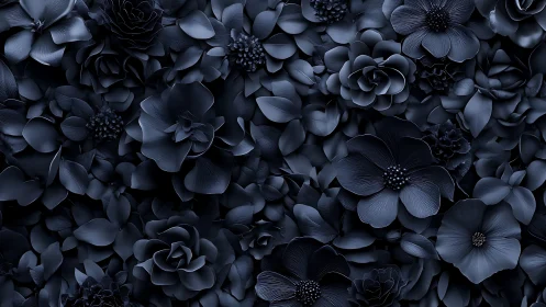 Midnight Bloom Symphony: A Cascading Garden of Sculptural Petals
