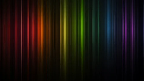 Vertical multicolor light bands on dark gradient background.