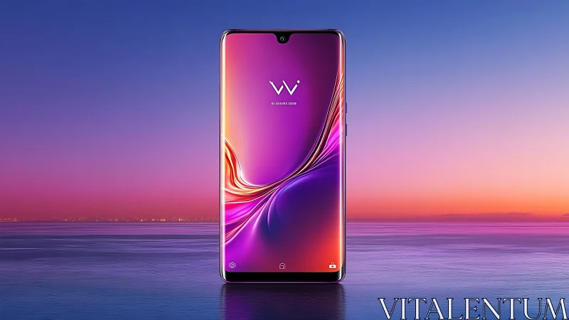 Stunning Smartphone Glowing Against Twilight Skies.