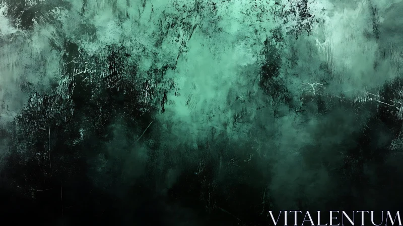 Moody Abstract Green Texture With Grunge Effect and Brush Strokes.