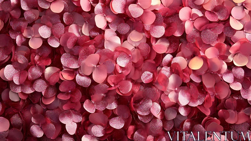 Pink artificial petals form dense overlapping surface pattern