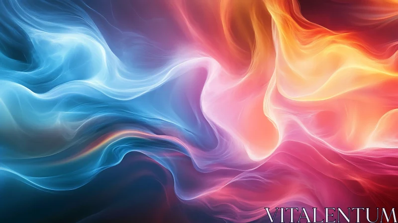 Colorful waves of light swirl in a soothing abstract embrace