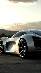 Silver comet waits at dusk, sculpted for tomorrow’s speed