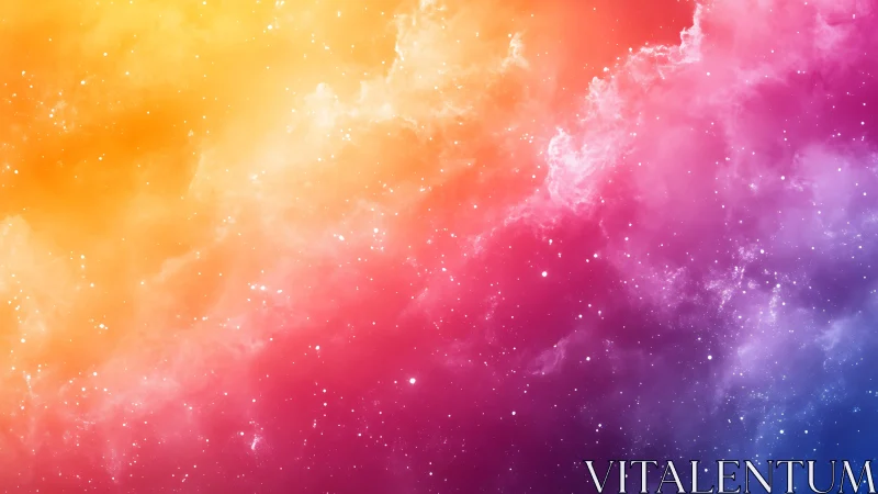 Prismatic nebula surf shimmers across a candy-colored cosmos.