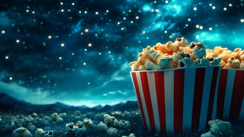 Starlit popcorn meadow for dreamers and late night snacks.