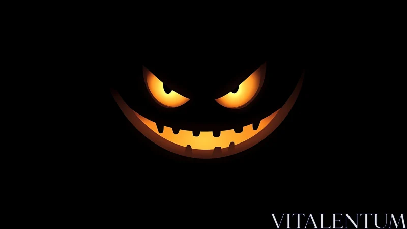 Luminous jack o lantern visage with high contrast vector rendering.