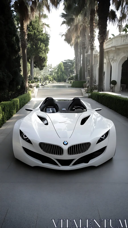 Sleek white BMW roadster welcomes a sunlit luxury escape