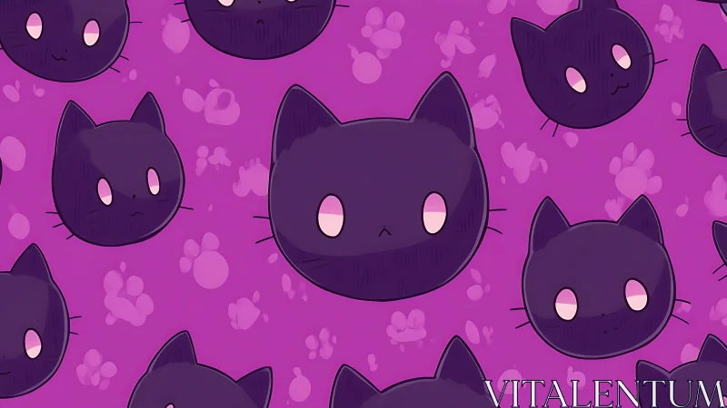 Mischievous Void Cats Drift Through Magenta Dreams Endlessly