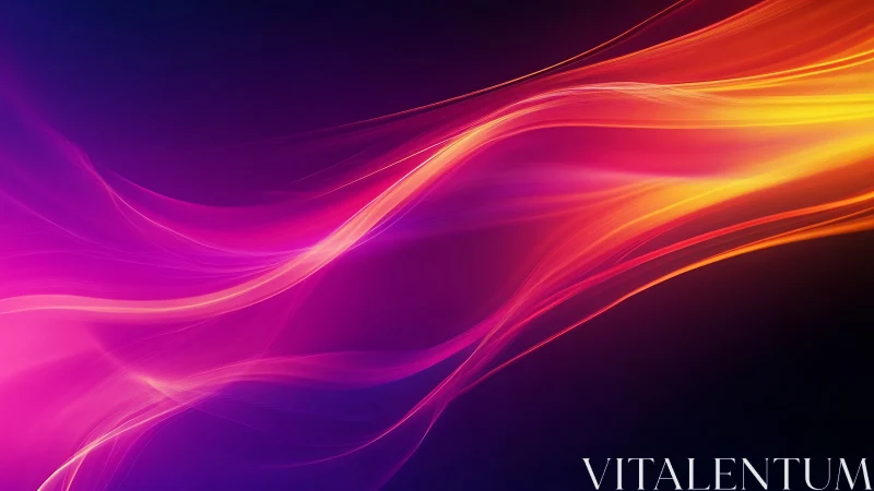 Vibrant neon light waves flow across a dark gradient field.