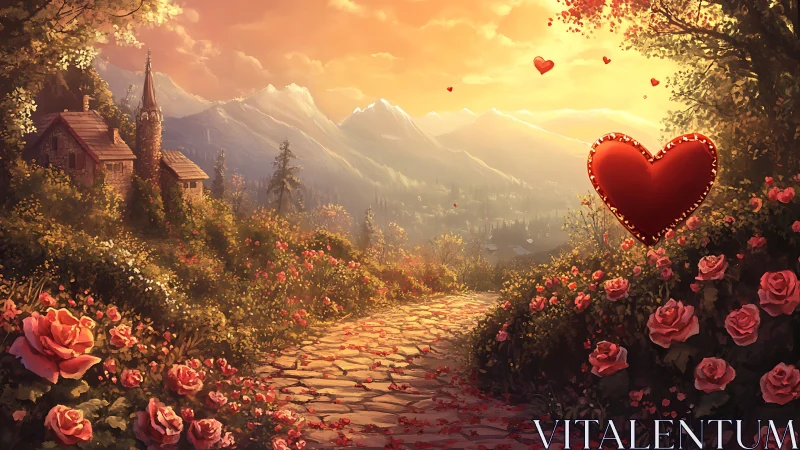 Love's Garden Path Through an Enchanted Castle Valley.