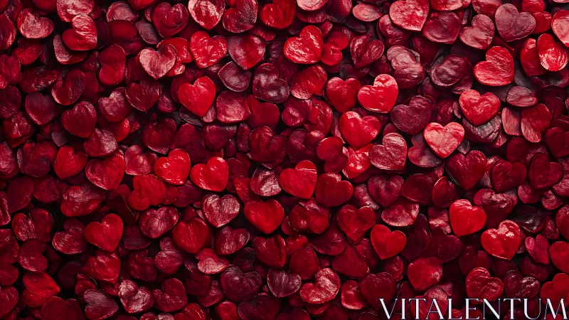 Red Heart Shaped Petals Filling Frame.