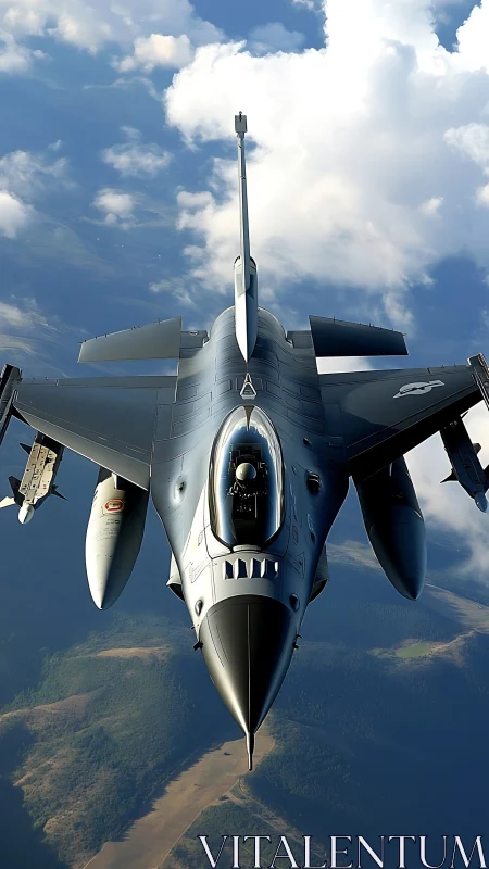 Steel falcon knifes through clouds above painted valleys.