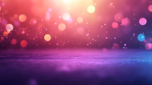 Vibrant bokeh lights on colorful abstract background, digital art.