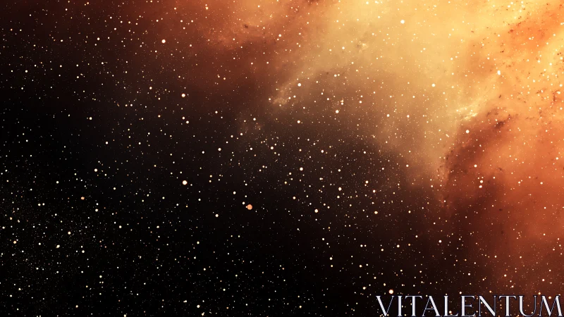 Golden starfield drifts gently into a quiet cosmic night