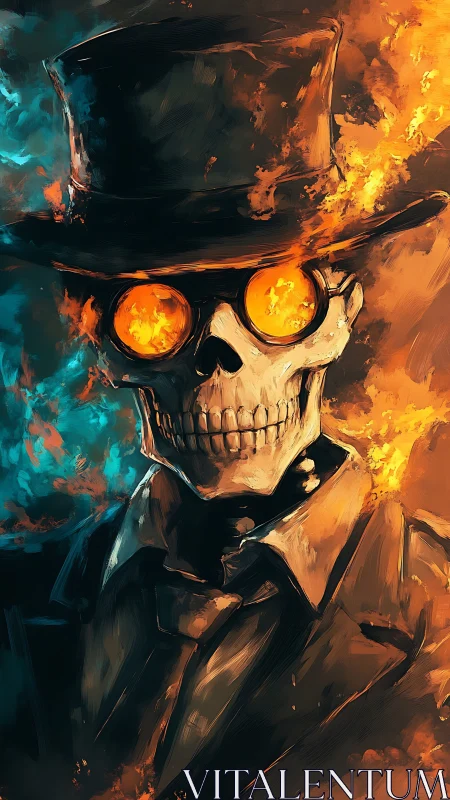 Thermally bifurcated skull gentleman in incandescent lenses.