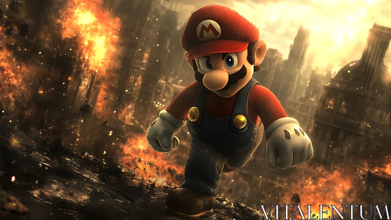 Heroic plumber storms a burning city of molten twilight.